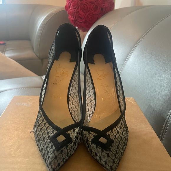 Christian louboutin black mesh heels, size 40, fits a 8.5 w or 9 best _ Neoalto - Picture 4 of 8